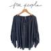 Free People Tops | Free People “Marla” Women’s Textured Sheer Henley/ Oversized/ Size S/ Msrp $98 | Color: Blue/Gray | Size: S