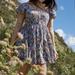 American Eagle Outfitters Dresses | American Eagle | Dainty Blue Floral Dress | Color: Blue/Orange | Size: M