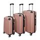 Panana 20/24/28" Modern Design Hard Shell Cabin ABS Suitcase 4 Wheel Luggage Trolley Case Lightweight (Style2-Rose Gold, 3PCS (20"+24"+28"))