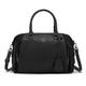David Jones - Women's Bowling Handbag – Shoulder Bag Faux Leather Imitation Snake Faux Suede – Multi-Pocket Tote Bag Medium Size – Fashionable Elegant City - Black