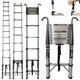 Telescoping Roof Ladders Extendable 16.5FT Collapsible Ladder,Stainless Steel Telescopic Folding Step Ladders 5 Metre with Hooks for Roof Gutter Cleaning,Multi Purpose Extension Ladder,Max Load 330Lbs