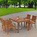 SHINYOK Rectangular 4 - Person 78.74" Long Teak Outdoor Dining Set Wood/Teak in Brown/White | 78.74 W x 39.37 D in | Wayfair 02XKS128UYUOH5MJU