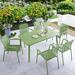 SHINYOK Rectangular 6 - Person Aluminum Outdoor Dining Set Metal in Green | 70.87 W x 39.37 D in | Wayfair 02XKS128X7P7G5TJ1