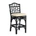 Braxton Culler Chippendale 30" Bar Stool Upholstered/Wicker/Rattan in Black/Brown | 46 H x 20 W x 24 D in | Wayfair 970-003/0121-93/BLACK