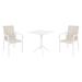 AllModern Farrah Square 2 - Person 23.6" Long Bistro Set Plastic in White/Brown | 23.6 W x 23.6 D in | Outdoor Furniture | Wayfair