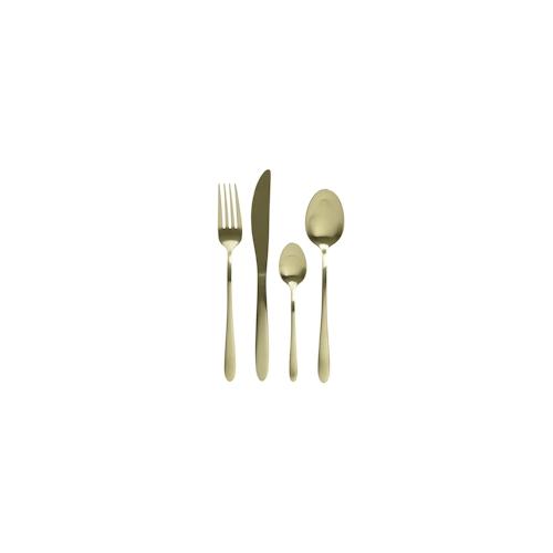 Besteck Set BRIT für 4Personen Edelstahl Tafelbesteck 16teilig gold