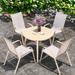 Hokku Designs Trussell Round 4 Person 35.43" Aluminum Outdoor Dining Set Metal in Gray | 35.43 W x 35.43 D in | Wayfair