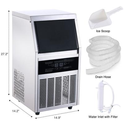 Commercial Ice Maker 90 /150 lb Stainless Steel Bar Restaurant Built-in Cube Machine