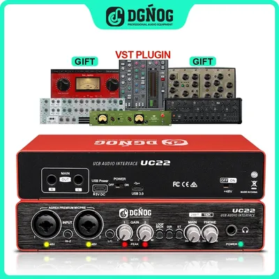 DGNOG-Wild audio USB UC22 pour guitariste ordinateur professionnel statique carte son pour