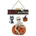 14.5" Skeleton Jack-O-Lanterns Black Cat Halloween Hanging Decoraton