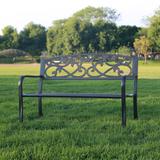 Outdoor Cast Iron Park Decorative Bench - 34.25" H x 50" W x 23.62" D