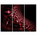 Design Art Fractal Purple Dense Stripes - 3 Piece Graphic Art on Wrapped Canvas Set