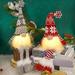 VACUSHOP 15 Lighted Christmas Gnome Handmade Plush Scandinavian Swedish Tomte Light Up Elf Toy Holiday Present Battery Operated Winter Tabletop Christmas Thanksgiving Decorations 2 Set