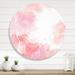 DESIGN ART Designart Abstract Pink Flowers Splashes I Modern Metal Circle Wall Art 23x23 - Disc of 23 Inch