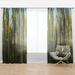 DESIGN ART Designart Green Autumn Trees Landscape Photography Curtain Single Panel 52 in. wide x 63 in. high - 1 Panel 63 Inches