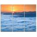 Design Art Sunrise Over Misty Sea Waters - 3 Piece Graphic Art on Wrapped Canvas Set