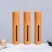 3 Pcs 10ml Refillable Perfume Roll On Bottle Bamboo Cover Transparent Window Empty Bottle with Stainless Steel Roller Ball for Essential Oil Aromatherapy (Wood Color)