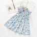 Herrnalise Girls and Toddler Sleeveless Dress One Size Dress Floral Print Dress Flutter Sleeve Dress (2-10Y)