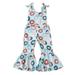 Rovga Kids Girls Baby Toddler Bodysuits Summer Jumpsuit Independence Day Ranch Bull Donut Print Outwear For Clothes