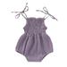 Rovga Kids Girls Baby Toddler Bodysuits Sleeveless Solid Linen Romper Sling Backless Jumpsuit Outfits
