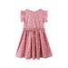 ZRBYWB Girls Dresses Toddler Kids Crew Neck Summer Sleeveless Sundress Casual Beach Floral Print Party Dress Party Dress