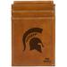 Brown Michigan State Spartans Personalized Front Pocket Wallet