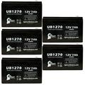 5x Pack - Compatible National Power Corp GT026P4 Battery - Replacement UB1270 Universal Sealed Lead Acid Battery (12V 7Ah 7000mAh F1 Terminal AGM SLA) - Includes 10 F1 to F2 Terminal Adapters