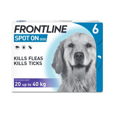 Frontline Spot On | L (20-40kg) | 6 Pipettes | Dog Flea & Tick Treatment