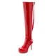 Overkneestiefel LASCANA BELLE AFFAIRE Gr. 39, rot Damen Schuhe Reißverschlussstiefel Overknee-Stiefel High Heel Stiefel Sommerstiefel