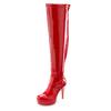 Overkneestiefel "High-Heel-Stiefelette mit Plateau", Damen, Gr. 40, rot, Obermaterial: 100% Lederimitat. Futter: 100% Textilmaterial. Decksohle: 100% Lederimitat. Laufsohle: 100% Synthetik, LASCANA BELLE AFFAIRE, sexy, Schuhe Reißverschlussstiefel...