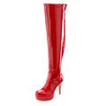 Overkneestiefel LASCANA BELLE AFFAIRE Gr. 44, rot Damen Schuhe Reißverschlussstiefel Overknee-Stiefel High Heel Stiefel Sommerstiefel