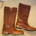 Coach Shoes | Coach Genuine Leather Cognac Brown Calf Boots With Logo | Color: Brown | Size: 10