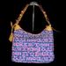 Dooney & Bourke Bags | Dooney & Bourke Denim With Pink Lettering Leather Trim Shoulder Bag Purse | Color: Blue/Pink | Size: Os