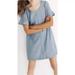 Madewell Dresses | Madewell Chambray Denim Bow Back A Line Shift Dress Sz L | Color: Blue | Size: L