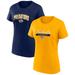 Women's Fanatics Branded Gold/Navy Nashville Predators Two-Pack Fan T-shirt Set