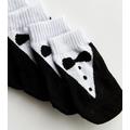 White Tuxedo Dog Socks New Look