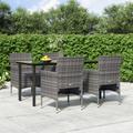 Design In - Ensemble Table et Chaise de Jardin avec coussins 5 pcs - Ensemble Table à manger + 4