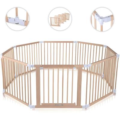 Laufgitter aus Holz 8 Elemente - individuell verstellbar - premium in Weiß - Baby Vivo