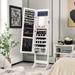Latitude Run® Free-standing Jewelry Armoire Manufactured Wood in Brown/White | 62 H x 16 W x 14 D in | Wayfair CAF1783BE57642AF8F4042CF00AAF9FA