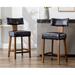 Corrigan Studio® Mid Century Modern Bar Stools Set Of 2, Farmhouse Linen Fabric Upholstered 26.25" Counter Chairs w/ Curved Backrest Kitchen Chairs | Wayfair