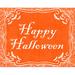 The Holiday Aisle® Fionnlagh Happy Halloween Web - Wrapped Canvas Print Canvas in Orange/White | 8 H x 12 W x 1.25 D in | Wayfair