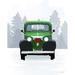 The Holiday Aisle® Gensler Vintage Car Christmas - Wrapped Canvas Print Canvas in Gray/Green | 18 H x 12 W x 1.25 D in | Wayfair