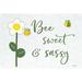 Gracie Oaks Crewellwalk Bee Sweet & Sassy - Wrapped Canvas Print Metal in Gray/Green/Yellow | 32 H x 48 W x 1.25 D in | Wayfair