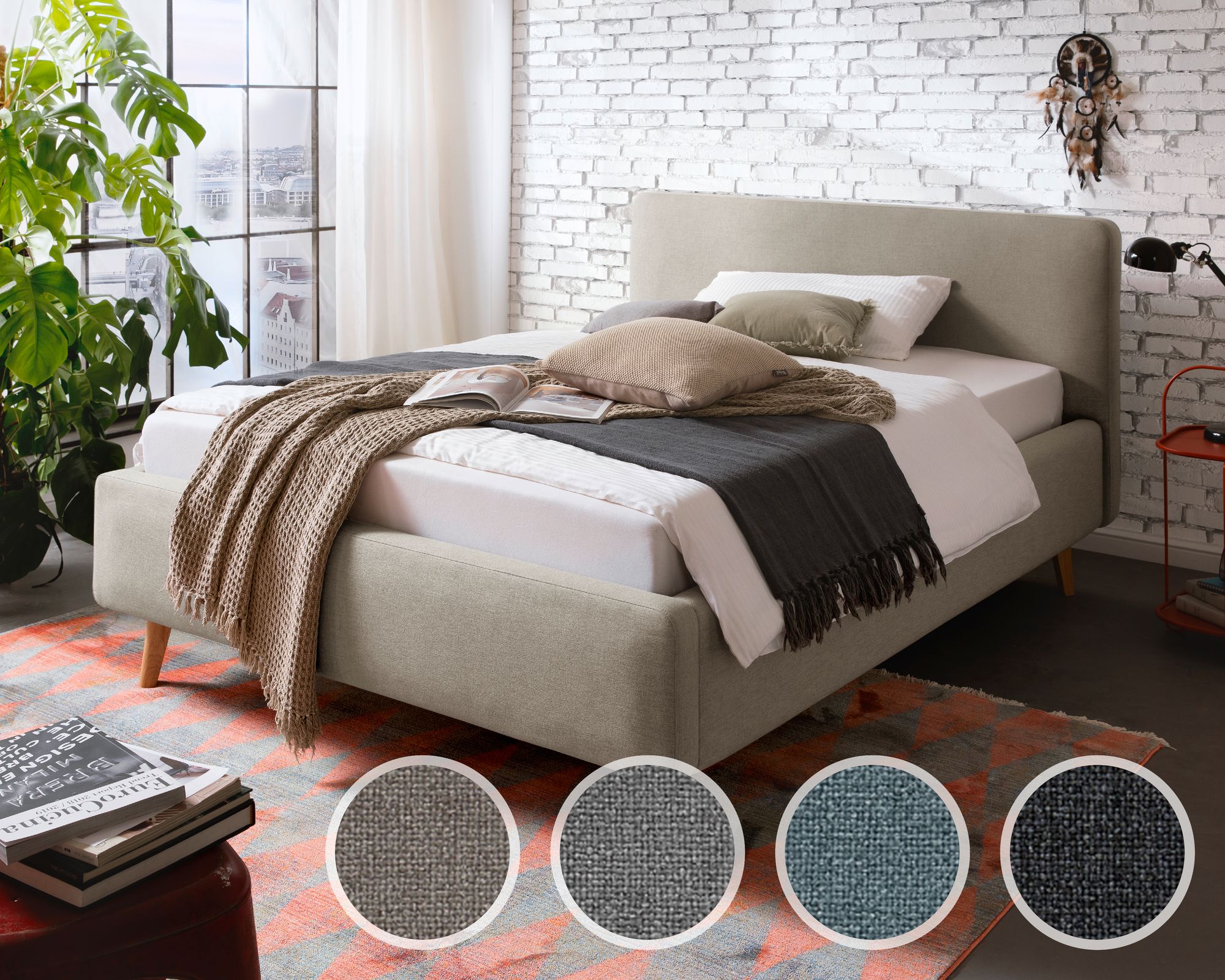 meise.möbel »Mattis« Polsterbett mit Bettkasten 180x200 cm / Anthrazit / mit Bettkasten