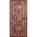 Tribal Ardebil Persian Vintage Runner Rug Handmade Brown Wool Carpet - 3'11"x 9'0"