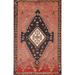 Tribal Geometric Shiraz Persian Vintage Rug Hand-Knotted Wool Carpet - 3'4"x 5'6"