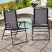 Gymax Set of 2 Folding Patio Furniture Sling Back Chairs Outdoors - See Details