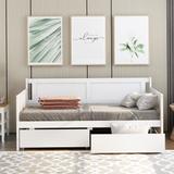 Daybed with two drawers, Twin size Sofa Bed, Two Storage Drawers for Bedroom,Living Room