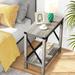 Cier Narrow End Table for Small Spaces Rectangular Farmhouse Nightstand Sofa Side Table - 23.62"L x 11.81"W x 23.62"H