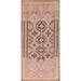 Pink Shiraz Persian Vintage Runner Rug Hand-Knotted Wool Carpet - 4'0"x 9'6"